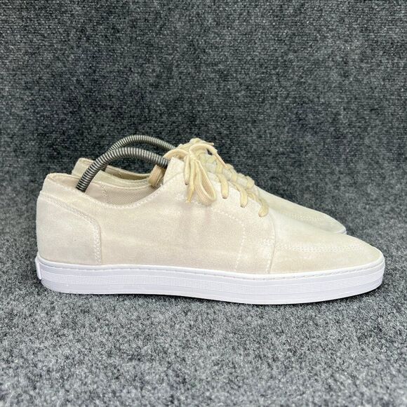 Sorel C Street Shoes Men's Size 10.5 Cream Suede Waterproof Low Lace Up Sneakers - Picture 1 of 13